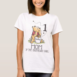 Pooh Watercolor First Birthday Mom T-Shirt