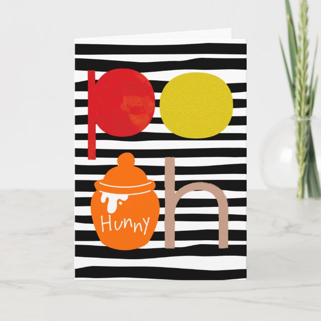 Pooh | Watercolor with Hunny Pot Card (Front)