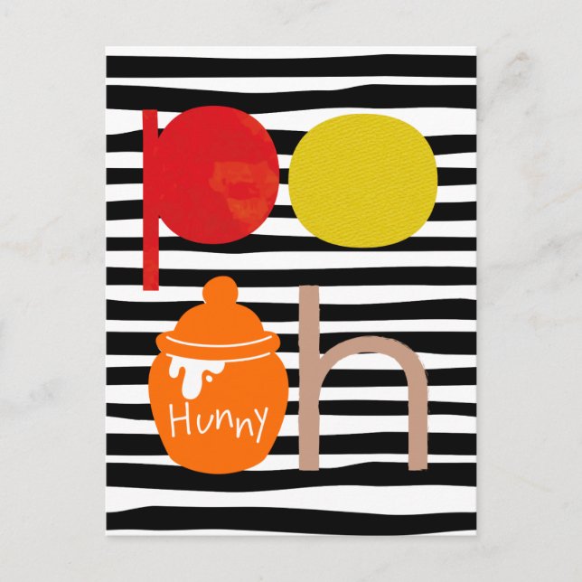 Pooh | Watercolor with Hunny Pot Postcard (Front)