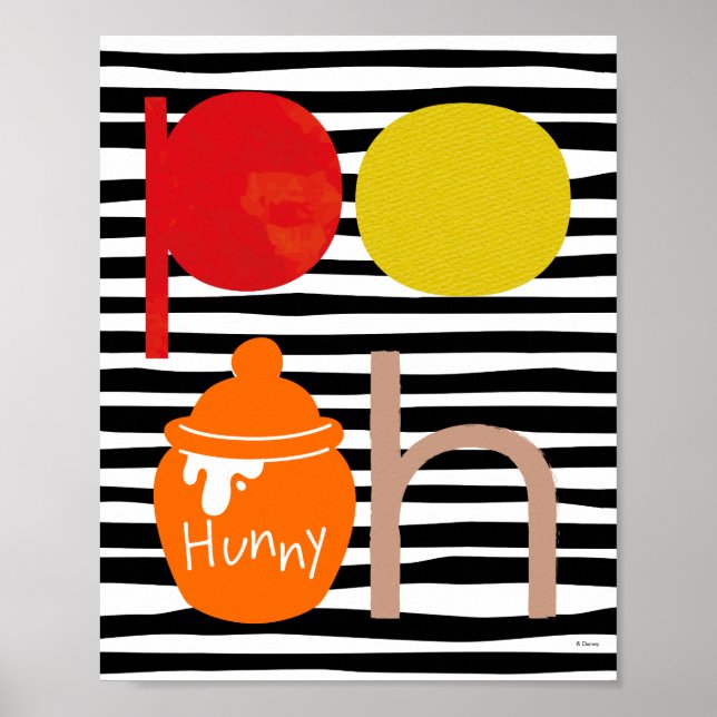 Pooh | Watercolor with Hunny Pot Poster (Front)