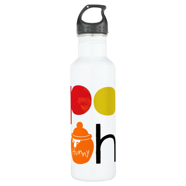 Pooh | Watercolor with Hunny Pot Stainless Steel Water Bottle (Front)