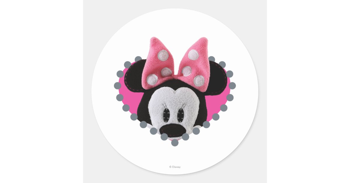 Minnie Mouse, Posing in Pink Classic Round Sticker, Zazzle