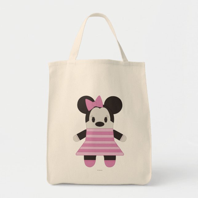 Pook-a-Looz Minnie | Pink Stripes Dress Tote Bag (Front)