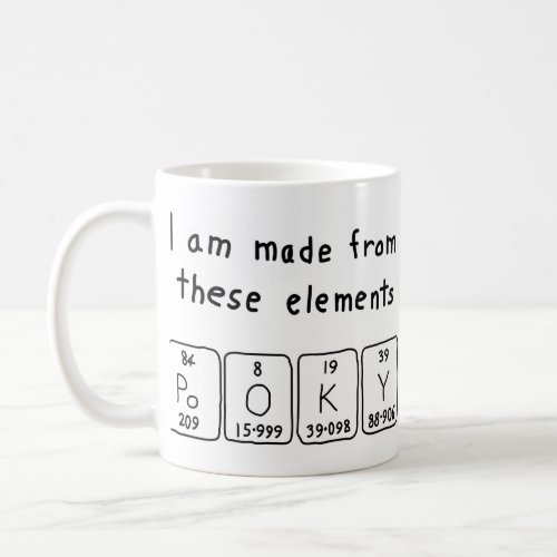 Pooky periodic table name mug