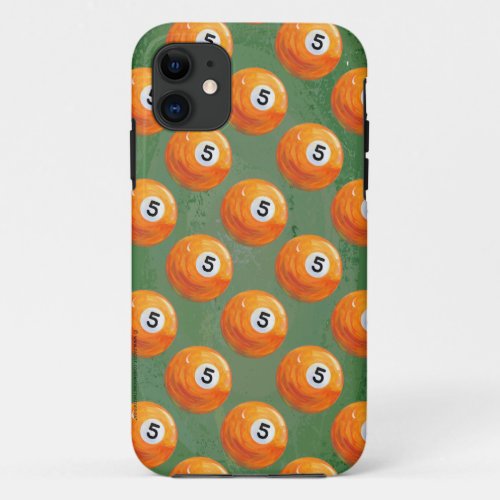 Pool 5 Ball Painted Pattern iPhone 11 Case