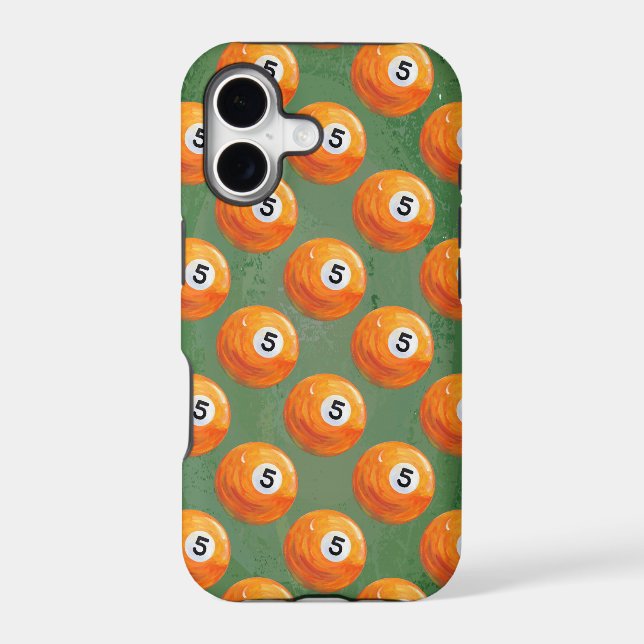 Pool 5 Ball Painted Pattern Iphone Case (Back)