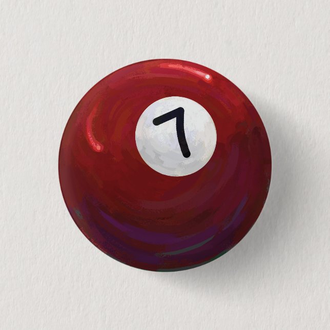 Pool 7 Ball Pinback Button (Front)