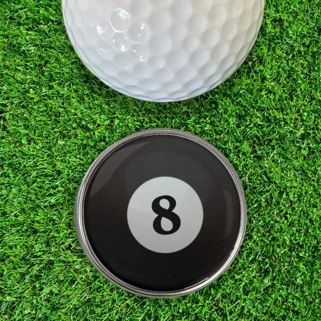Pool 8 Ball Billiards Golf Ball Marker (pool billiards 8 ball golf ball marker)