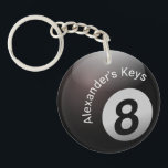 Pool 8 Personalize Keychain<br><div class="desc">The eight ball. Add your name or text.</div>