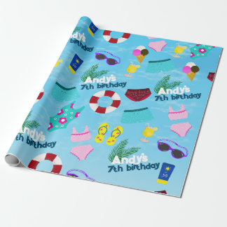 Pool Active Birthday Party Wrapping Paper