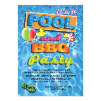 pool party invitations zazzle