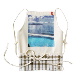 Pool and ocean zazzle HEART apron