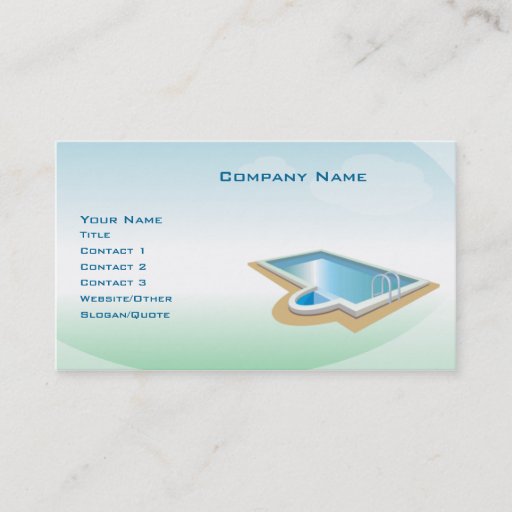Customizable Pool and Spa Business Cards