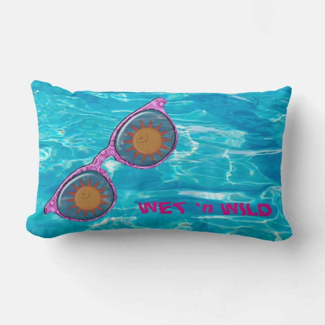 Pool and Sunglasses Lumbar Pillow (Front)