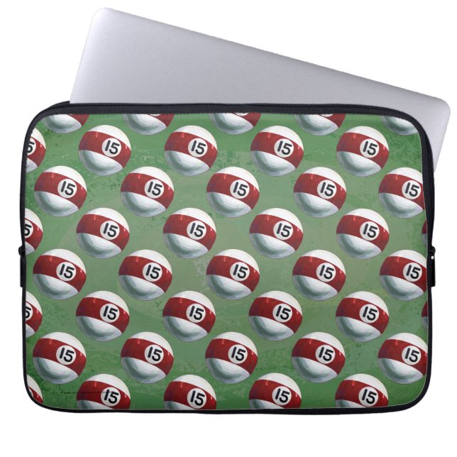 Pool Ball 15 Pattern Laptop Sleeve (Front)