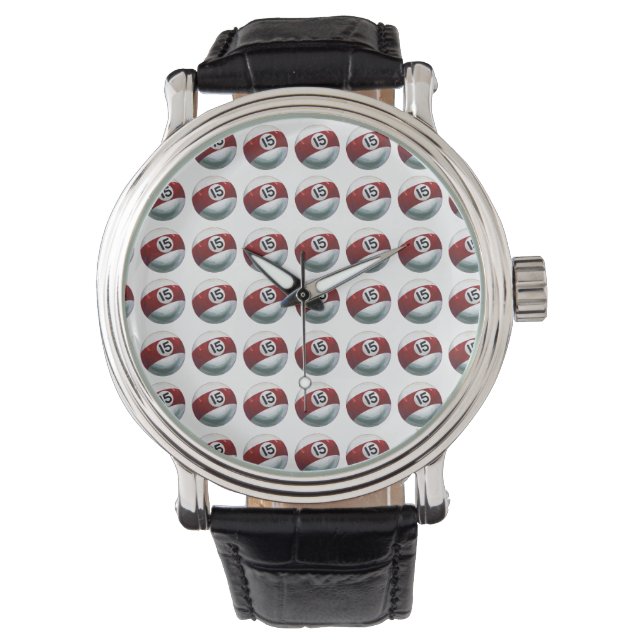 Pool Ball 15 Pattern Watch (Front)