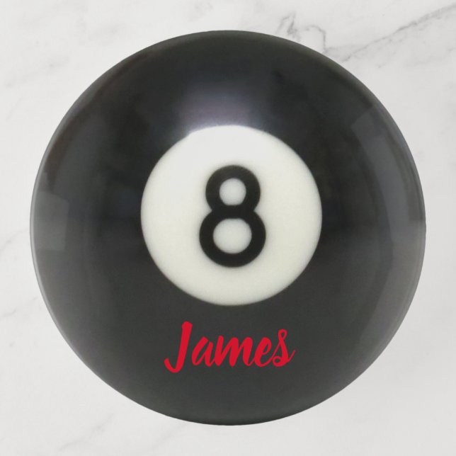 Pool Ball Jewelry Trinket Dish Fathers Day Gift (Front)