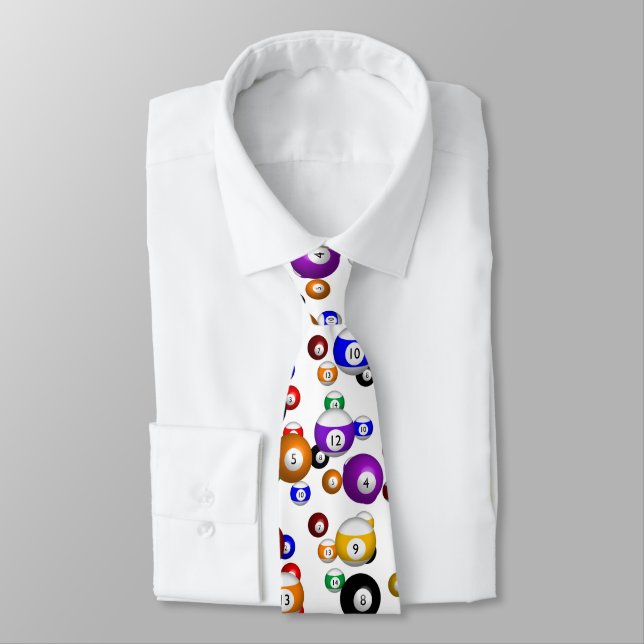Pool Balls (Billiard Break) Neck Tie (Tied)
