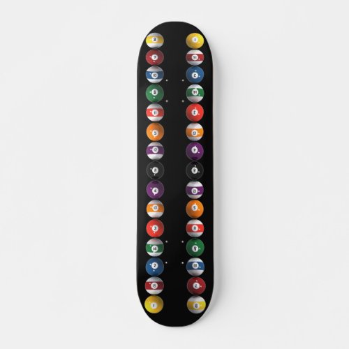 Pool Balls  Billiards Custom Skateboard