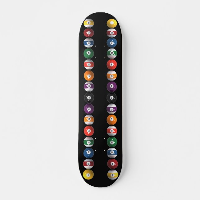 Pool Balls / Billiards: Custom Skateboard (Front)