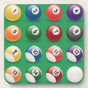 pool balls drink coaster