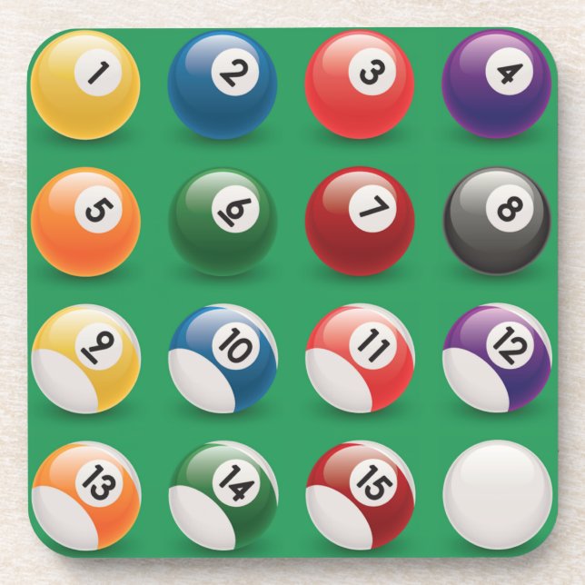 pool balls drink coaster (Front)
