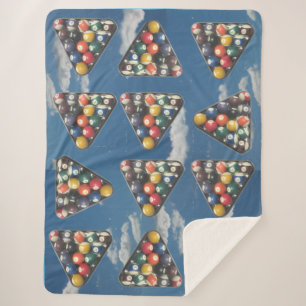 Pool Balls in the Sky Sherpa Blanket