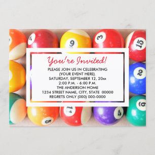 Pool Balls Invitations