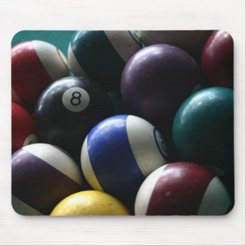 Pool balls on a billard table mousepads