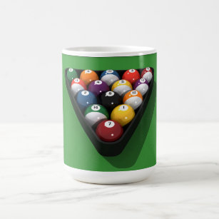 Pool Balls on Green Felt: Coffee Mug