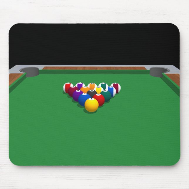 Pool Balls on Table: 3D Model: Mouse Pad (Front)