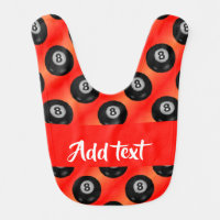 Pool balls red pattern baby bib