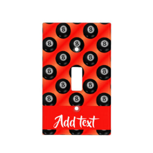 Pool balls red pattern light switch cover