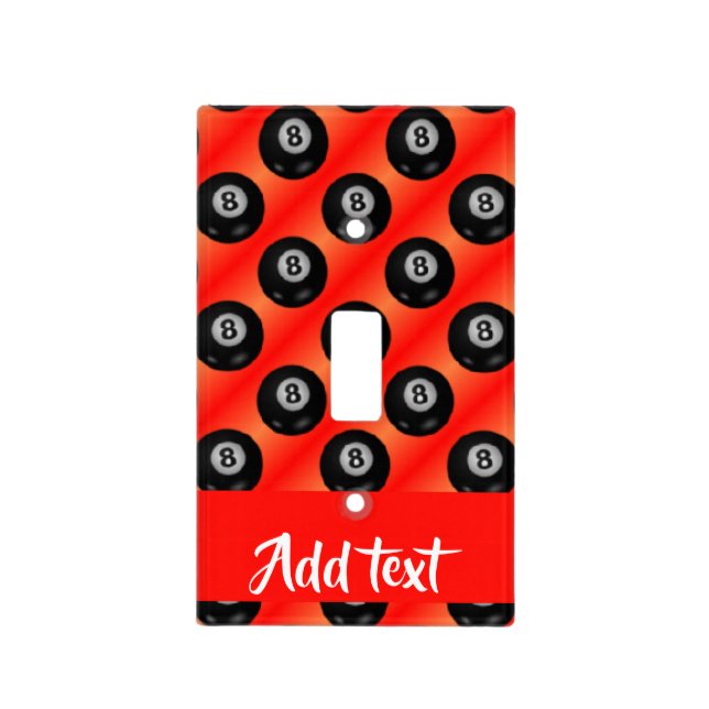 Pool balls red pattern light switch cover (Front)