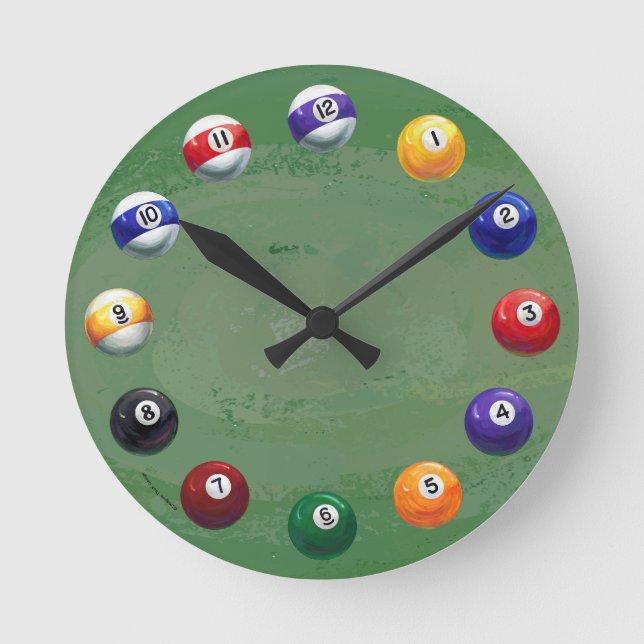 Pool Balls Round Clock (Front)