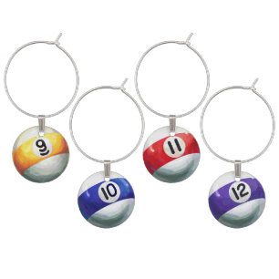 Pool Balls Wine Charm