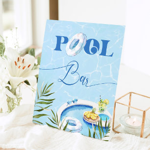Pool bar Pool birthday party Pedestal Sign