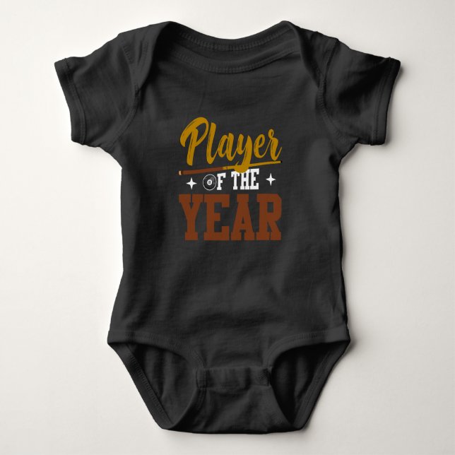 Pool Billiard 8 Ball Snooker Player of the Year Baby Bodysuit (Front)
