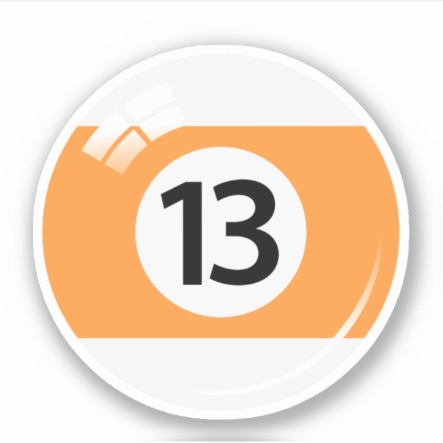 Pool/billiard ball number thirteen (13) sticker (Front)