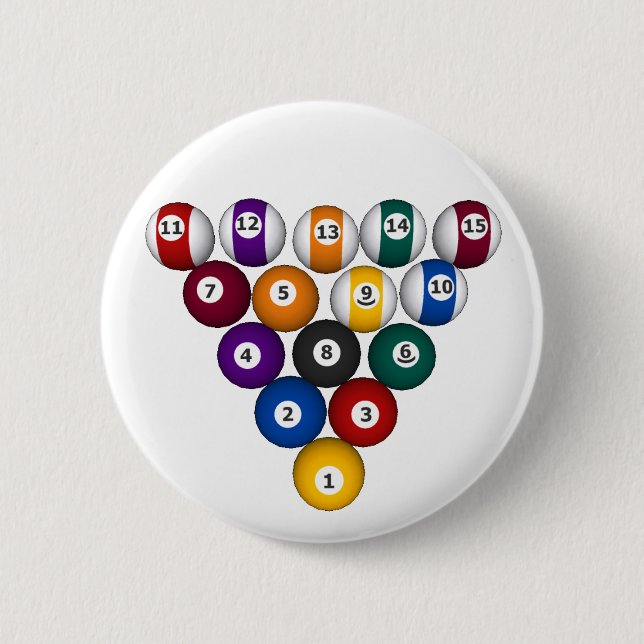 Pool: Billiard Balls: Billiards: Button (Front)
