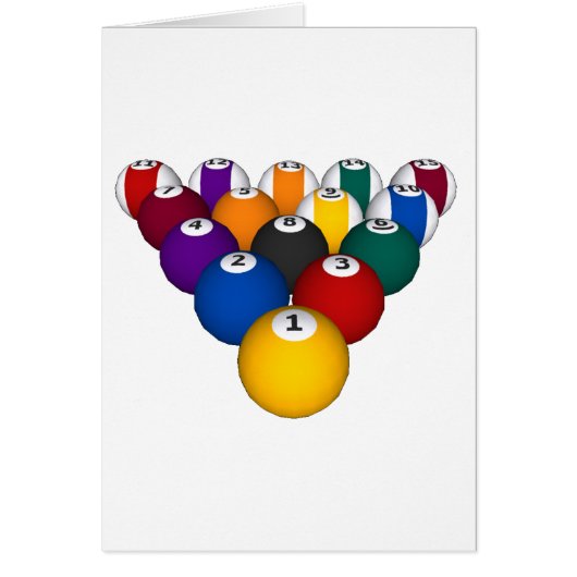 Pool: Billiard Balls: Billiards: Cards (Front)