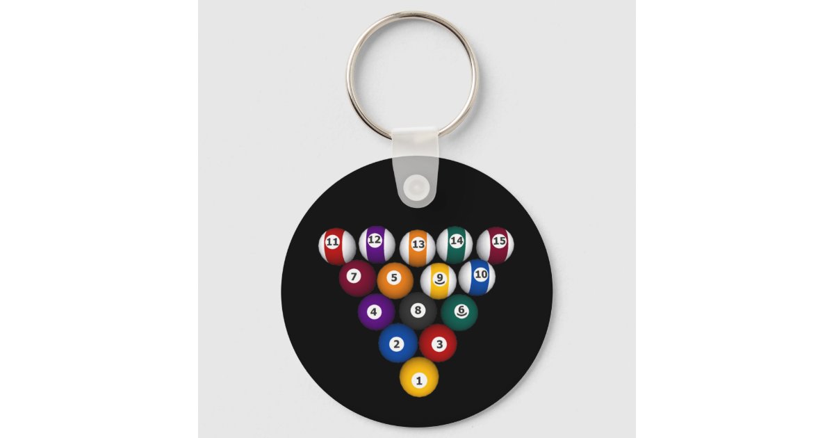 Pool Billiard Balls Billiards Keychain Zazzle