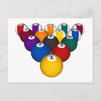 Pool: Billiard Balls: Billiards: Postcard