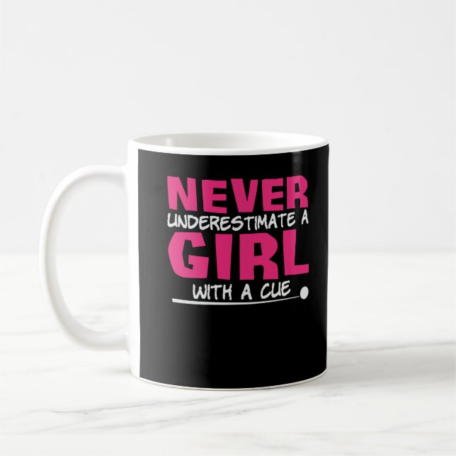 Pool Billiard Girl Girls Billiards Cue Sports Coffee Mug (Left)