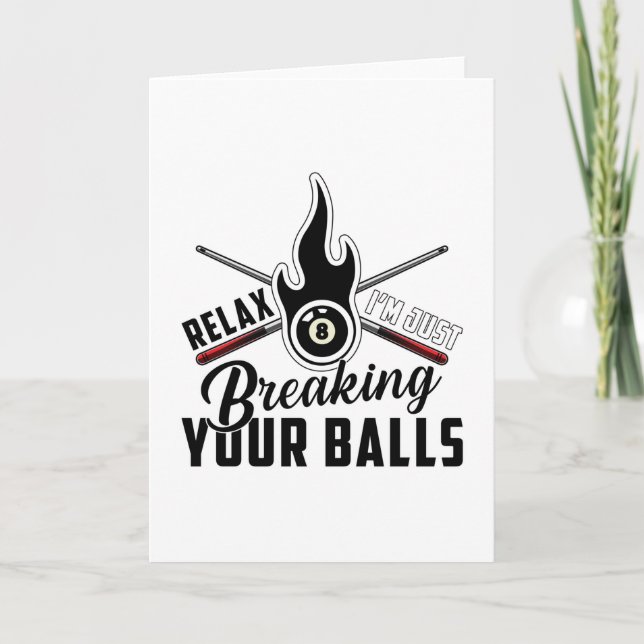 Pool Billiard Snooker 8 Ball Billiards Funny Gift Card (Front)