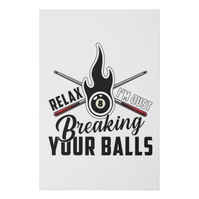 Pool Billiard Snooker 8 Ball Billiards Funny Gift Faux Canvas Print (Front)