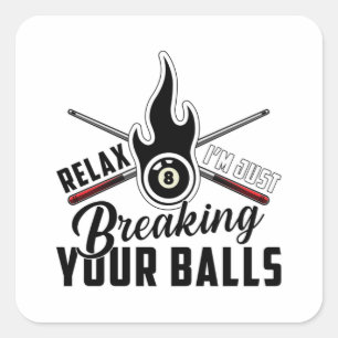 Pool Billiard Snooker 8 Ball Billiards Funny Gift Square Sticker
