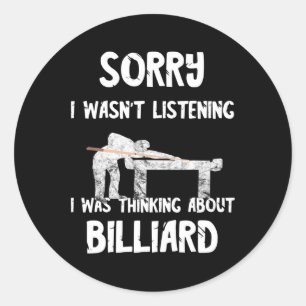Pool Billiard Snooker Player 8 Ll Playing Billiard Classic Round Sticker