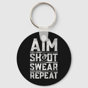 Pool Billiard Snooker Player Motivation Quote Keychain