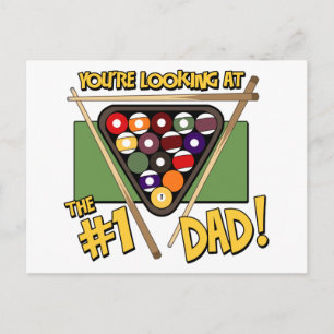 Pool/Billiards #1 Dad Father's Day Gift Postcard